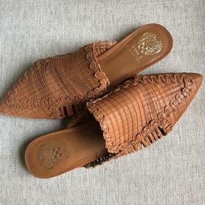 Vince Camuto - Size 8 - Boho Leather Basket Weave Slides